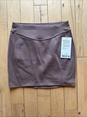 Women’s Scuba Mini Skirt in Taupe